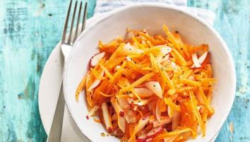 Carrot salad in bowl