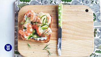 Prawn and dill open sandwich