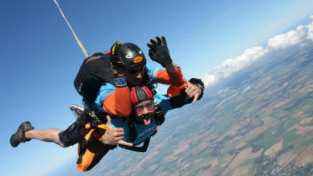 Man jumping out of a plane