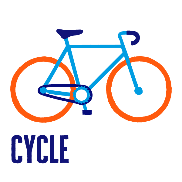 An icon of cycling to show how to get active 