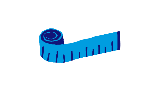 A cartoon image of a tape measure