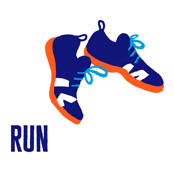 An icon of running to show how to get active 