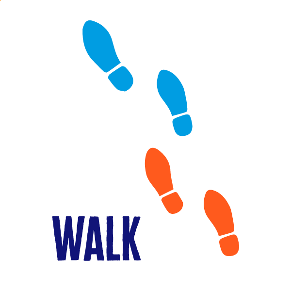 An icon of walking to show how to get active 