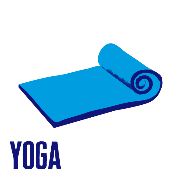 An icon of a yoga mat to show how to get active 